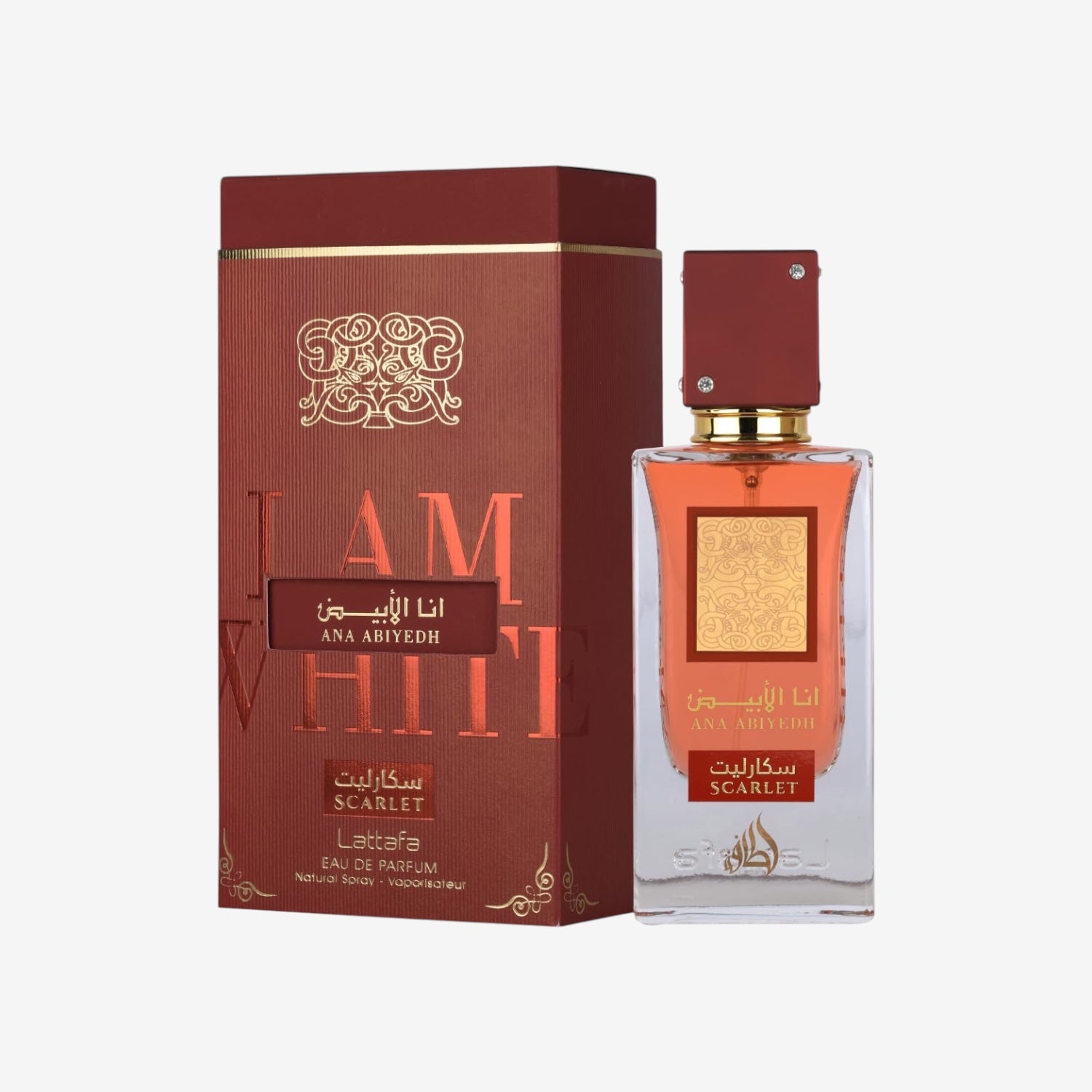 Ana Abiyedh Scarlet Eau de Parfum, Luxuriöses Orientalisches Parfüm, Rote Elegante Flasche, 60 ml