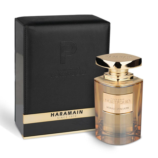 Al Haramain Portfolio Royale Stallion 75 ml Damen Eau de Parfum | Oud Arabian Parfüm ist ein hochwertiger und angesehener Unisex-Duft
