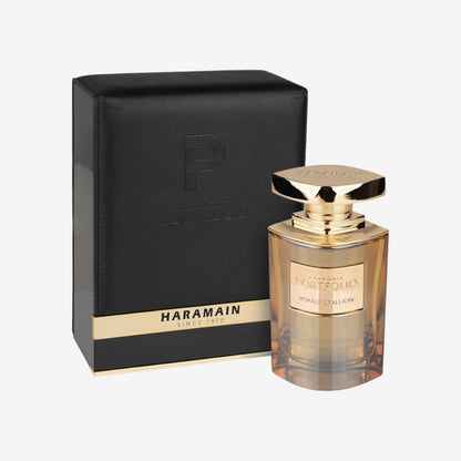 Al Haramain Portfolio Royale Stallion 75 ml Damen Eau de Parfum | Oud Arabian Parfüm ist ein hochwertiger und angesehener Unisex-Duft