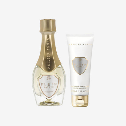 Philipp Plein Fatale Geschenkset für Damen, Eau de Parfum 50 ml und Körpercreme 75 ml, intensiver weiblicher Duft mit feuchtigkeitsspendender Körperlotion