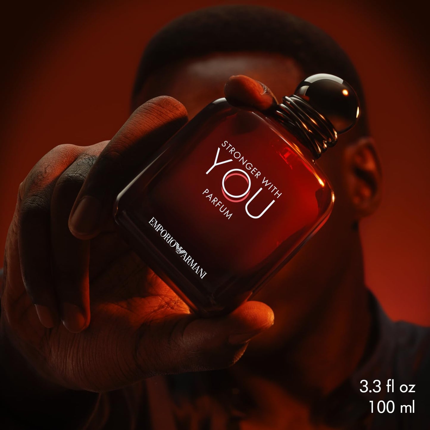 Emporio Armani Stronger With You Parfum, Armani Beauty für Herren, Herrenduft, Holzig-warmer Amber-Duft, mit Rum, Bergamotte, Lavendel, Zedernholz und Vanille, 100ml