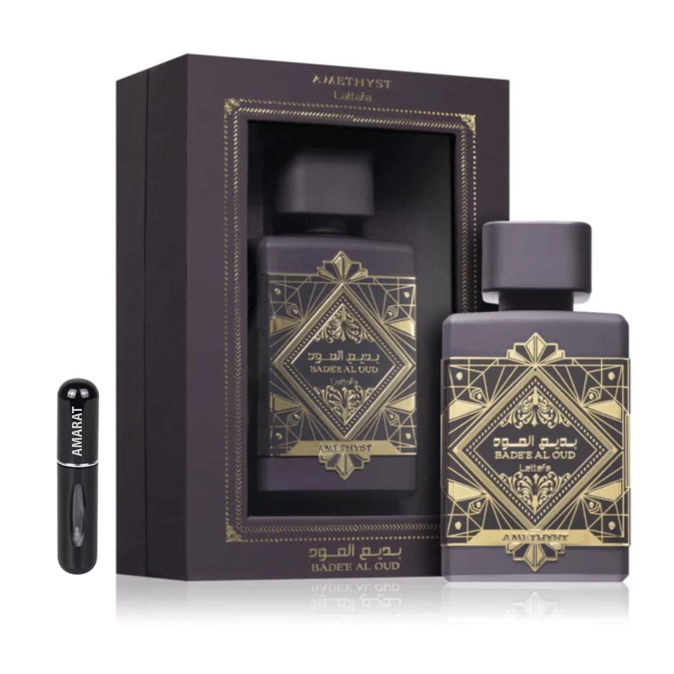 Lattafa Badee Al Oud - Oud for Glory EDP 100 ml, Unisex-Arabisches Parfüm mit langer Haltbarkeit, inklusive nachfüllbarem Zerstäuber 5 ml, Duft mit Oud-Holz, Muskatnuss, Safran und Patschuli (Oud for