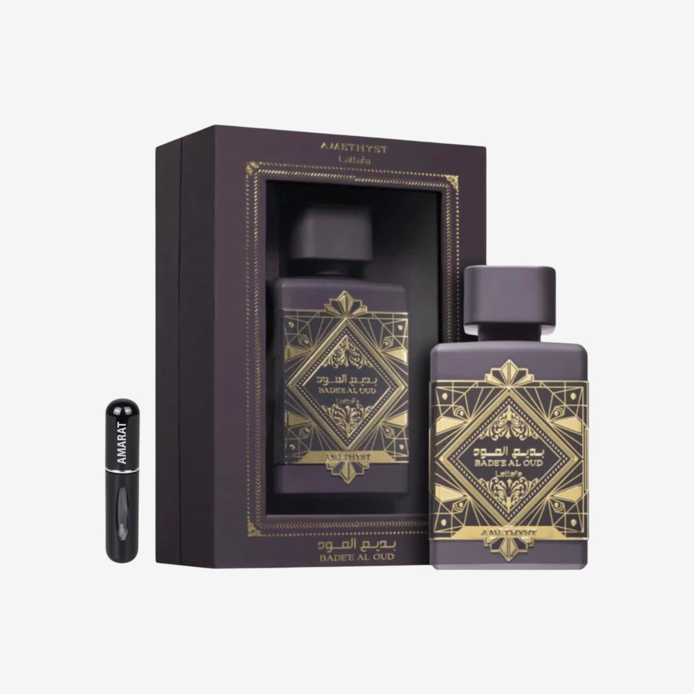Lattafa Badee Al Oud - Oud for Glory EDP 100 ml, Unisex-Arabisches Parfüm mit langer Haltbarkeit, inklusive nachfüllbarem Zerstäuber 5 ml, Duft mit Oud-Holz, Muskatnuss, Safran und Patschuli (Oud for