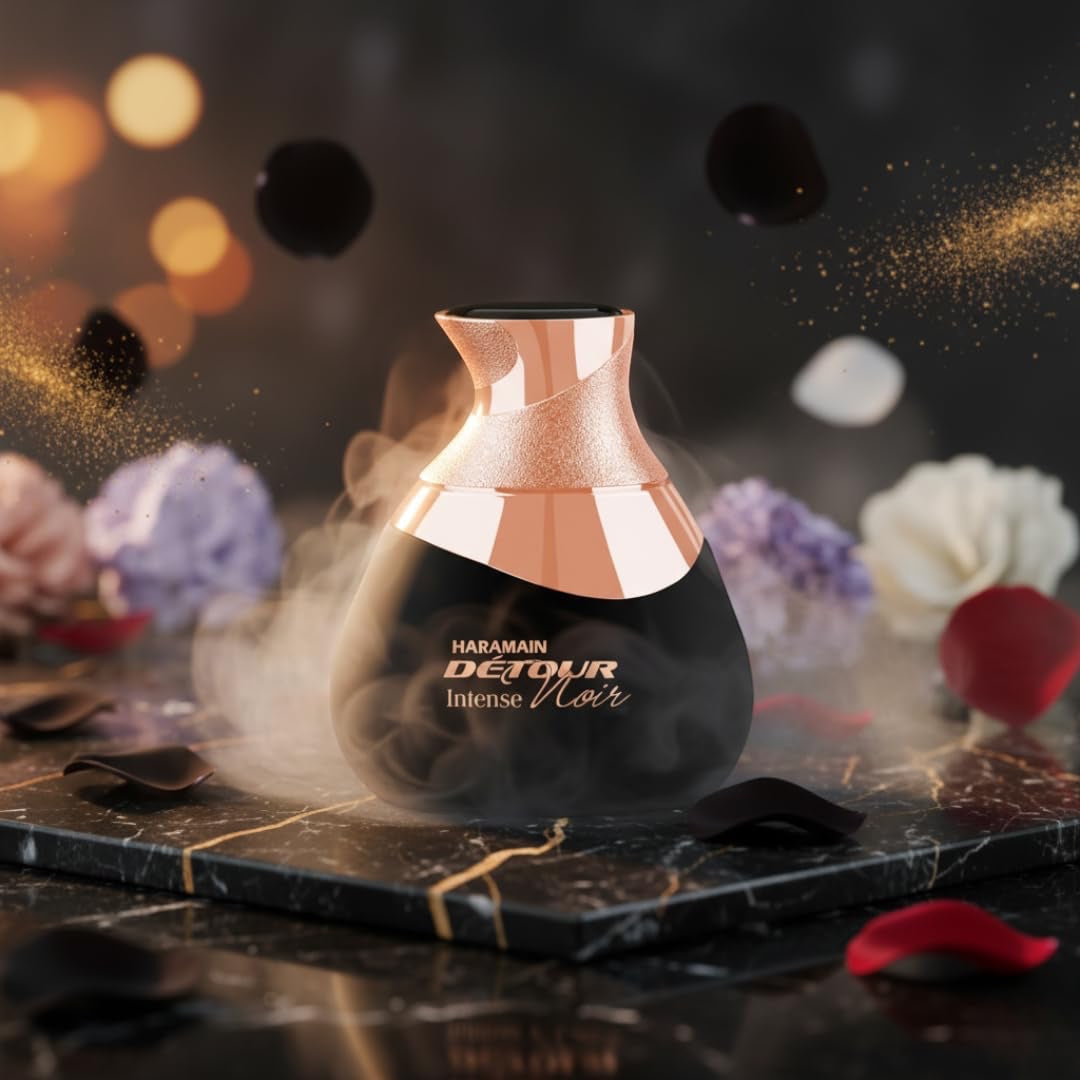 Al Haramain Detour Noir Intense 100ml Eau de Parfume Spray | Arabian Perfume for Women | Luxury Unisex Fragrance