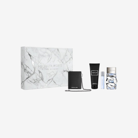 Michael Kors Pour Homme Eau de Parfum 100 ml Geschenkset (enthält 100 ml Eau de Parfum, 100 ml Duschgel, 10 ml Reisespray und Brieftasche)