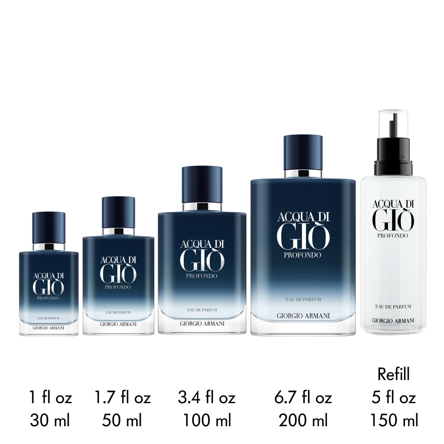 Armani beauty Acqua di Giò Profondo – Eau de Parfum Nachfüller – Köln für Männer – frischer & aromatischer Herrenduft – Mandarine, Lavendel, Zedernholznoten