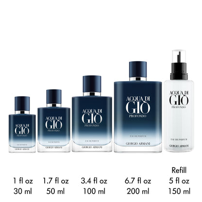 Armani beauty Acqua di Giò Profondo – Eau de Parfum Nachfüller – Köln für Männer – frischer & aromatischer Herrenduft – Mandarine, Lavendel, Zedernholznoten