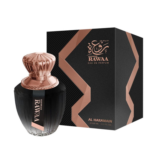 Al Haramain Rawaa 100 ml Parfumspray | Eau de Parfum für Damen | Orientalischer arabischer Duft | Luxuriöses Oud-Parfüm für Damen und Herren