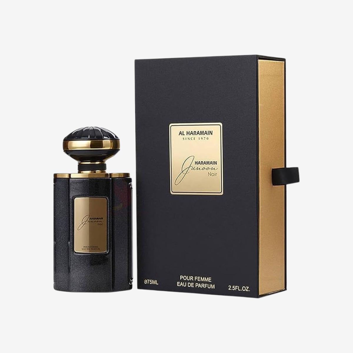 Al Haramain Junoon Noir Eau de Parfum, Spray für Damen, 75 ml, Schwarz