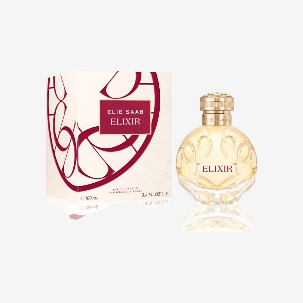 Elie Saab Elixir 100 ml – Eau de Parfum – Frauen Parfüm – Floral-holziger Amberduft – Florale und Ambrierte Noten – Transparenter, Juwelenförmiger Glasflakon