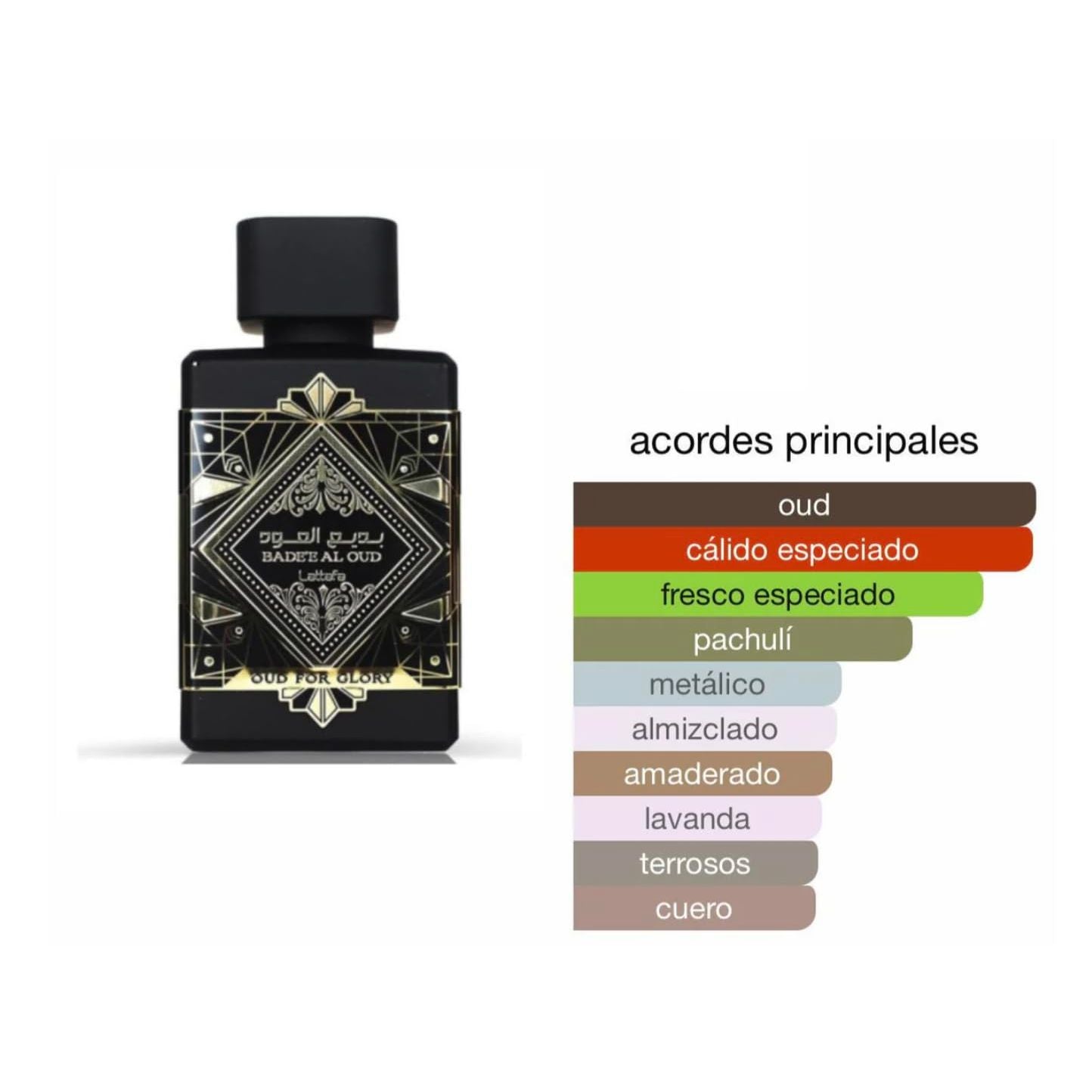 Lattafa Badee Al Oud - Oud for Glory EDP 100 ml, Unisex-Arabisches Parfüm mit langer Haltbarkeit, inklusive nachfüllbarem Zerstäuber 5 ml, Duft mit Oud-Holz, Muskatnuss, Safran und Patschuli (Oud for