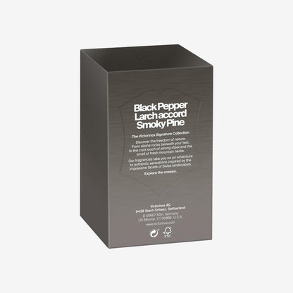 VICTORINOX Black Steel Eau de Toilette für Herren, Parfüm mit schwarzem Pfeffer und rauchiger Kiefer, Holzig und ledrig, 100 ml, V0000899