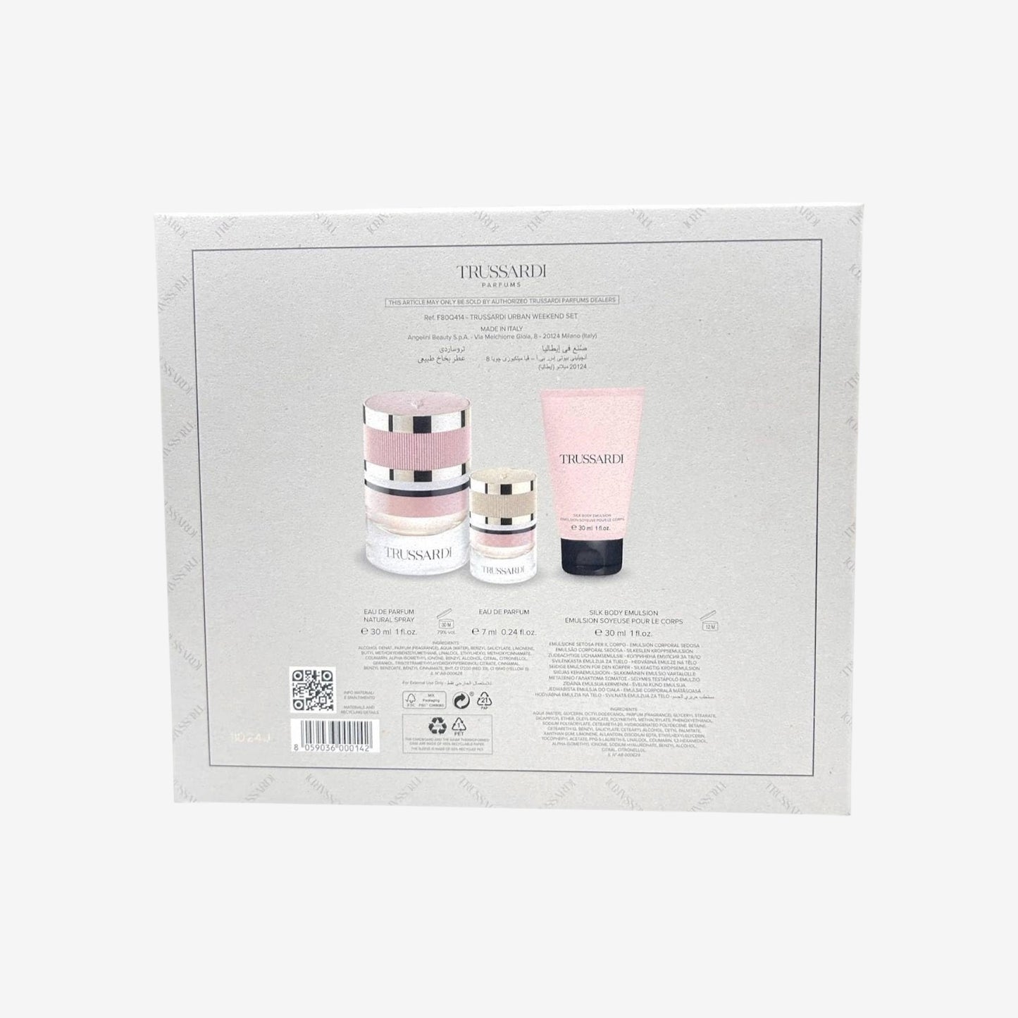 Trussardi Geschenkbox für Damen, Eau De Parfum Spray 30 ml + Duft Travel Size Eau De Parfum 7 ml und Körpercreme 30 ml