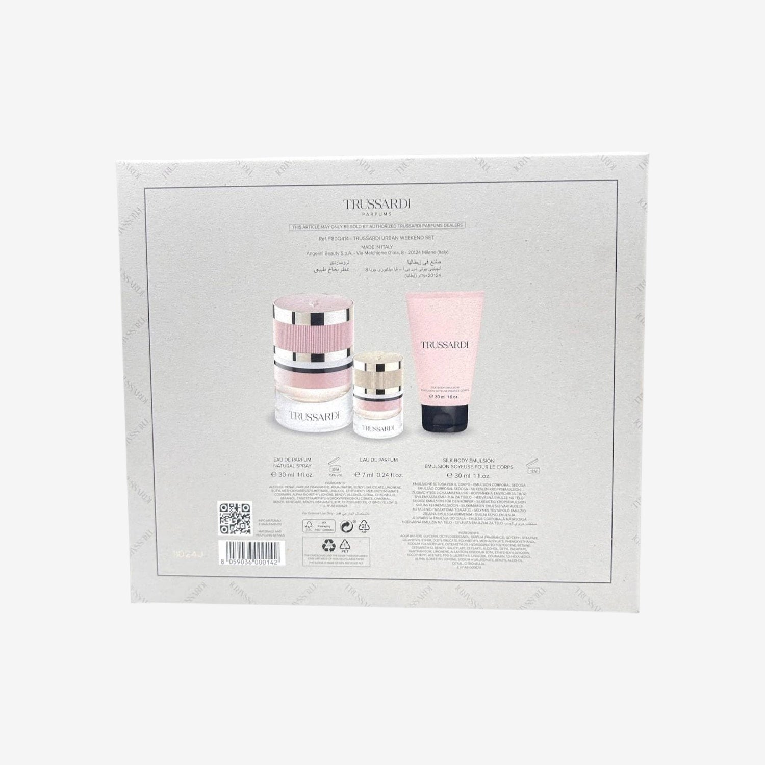Trussardi Geschenkbox für Damen, Eau De Parfum Spray 30 ml + Duft Travel Size Eau De Parfum 7 ml und Körpercreme 30 ml