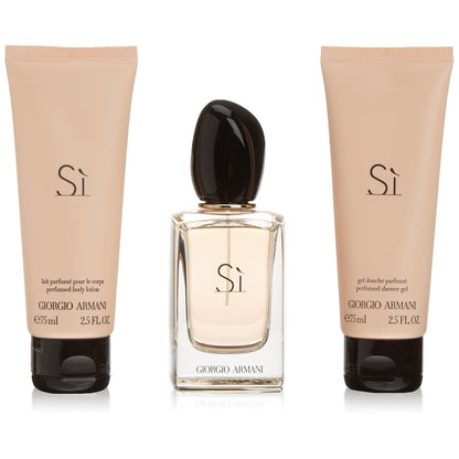 Giorgio Armani Si Set femme/woman, Eau de Parfum Vaporisation/Spray 50 ml, Bodylotion 75 ml, Duschgel 75 ml, 1er Pack (1 x 200 ml)