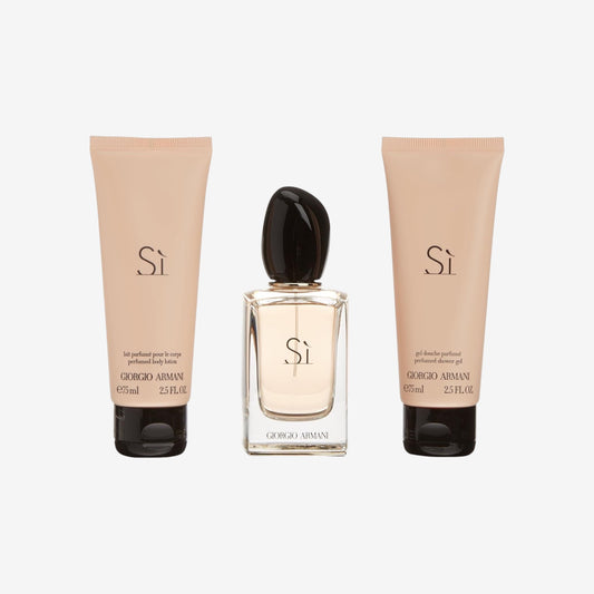 Giorgio Armani Si Set femme/woman, Eau de Parfum Vaporisation/Spray 50 ml, Bodylotion 75 ml, Duschgel 75 ml, 1er Pack (1 x 200 ml)