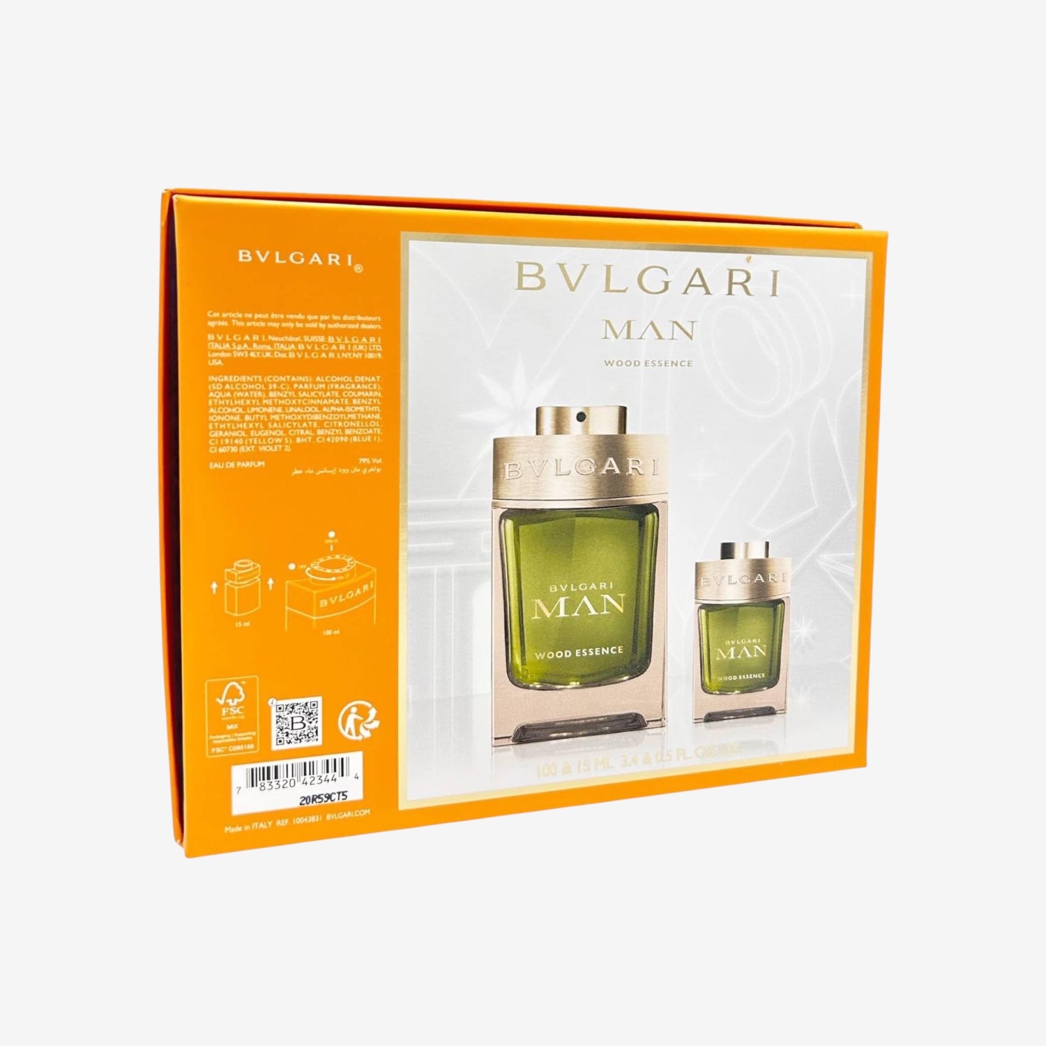 BVLGARI Man Wood Essence Set (Man Wood Essence EDP 100ml + Man Wood Essence EDP 15ml)