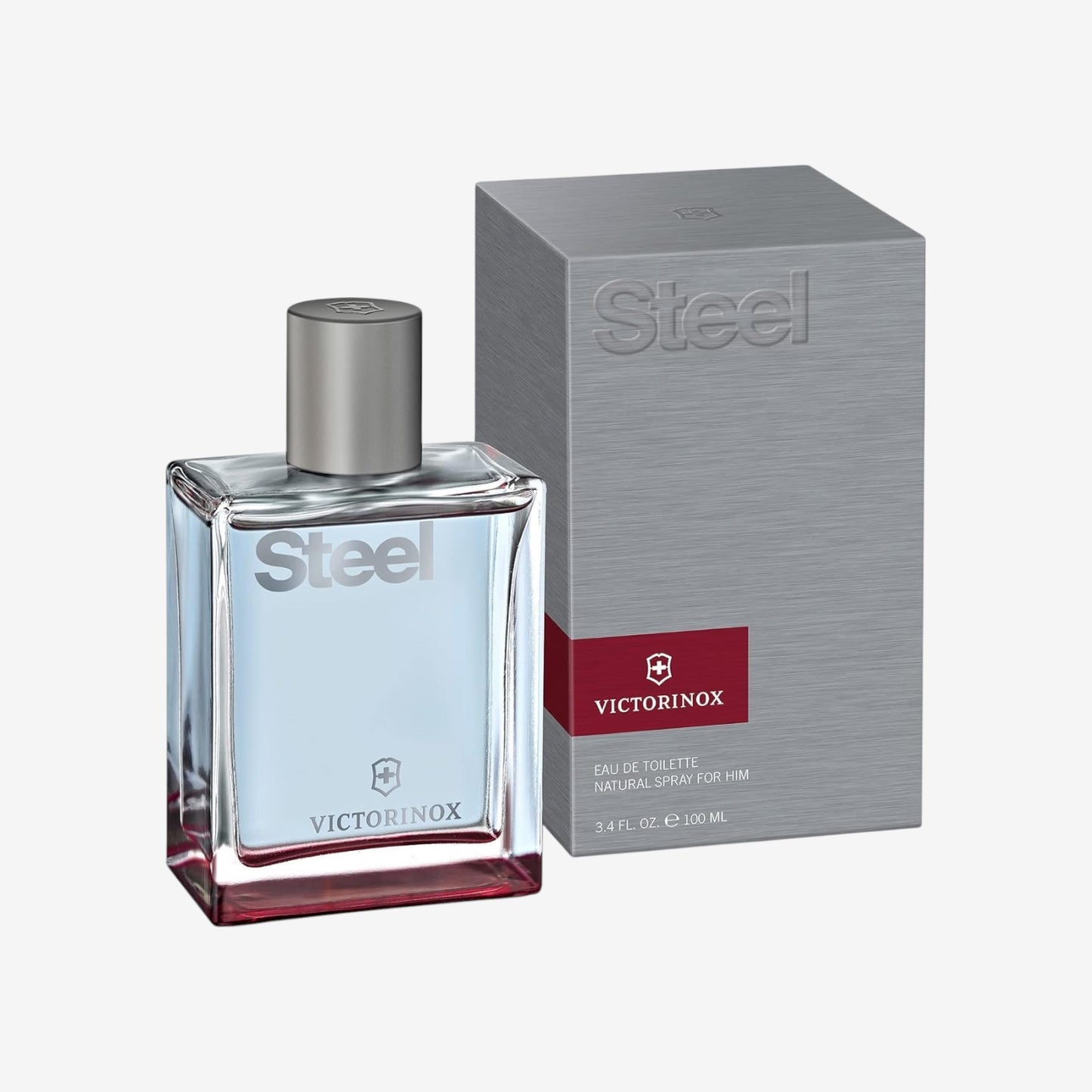 VICTORINOX Steel Eau de Toilette für Herren, Parfüm mit Veilchenblättern und Weißtanne, Aquatisch und frisch, 100 ml, V0000896