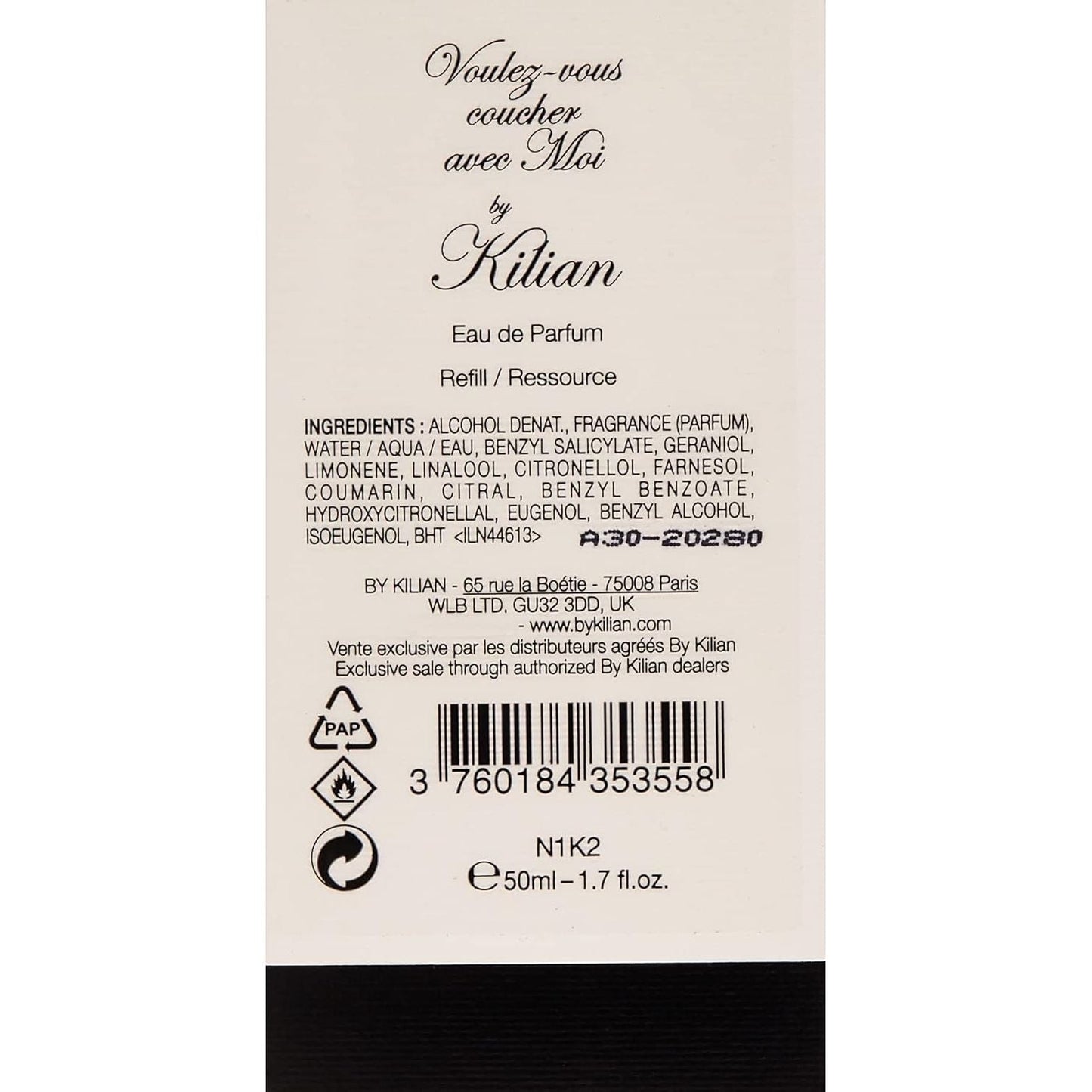 KILIAN Voulez-vouz coucher avec Moi femme/woman Refill Eau de Parfum Spray, 50 milliliters