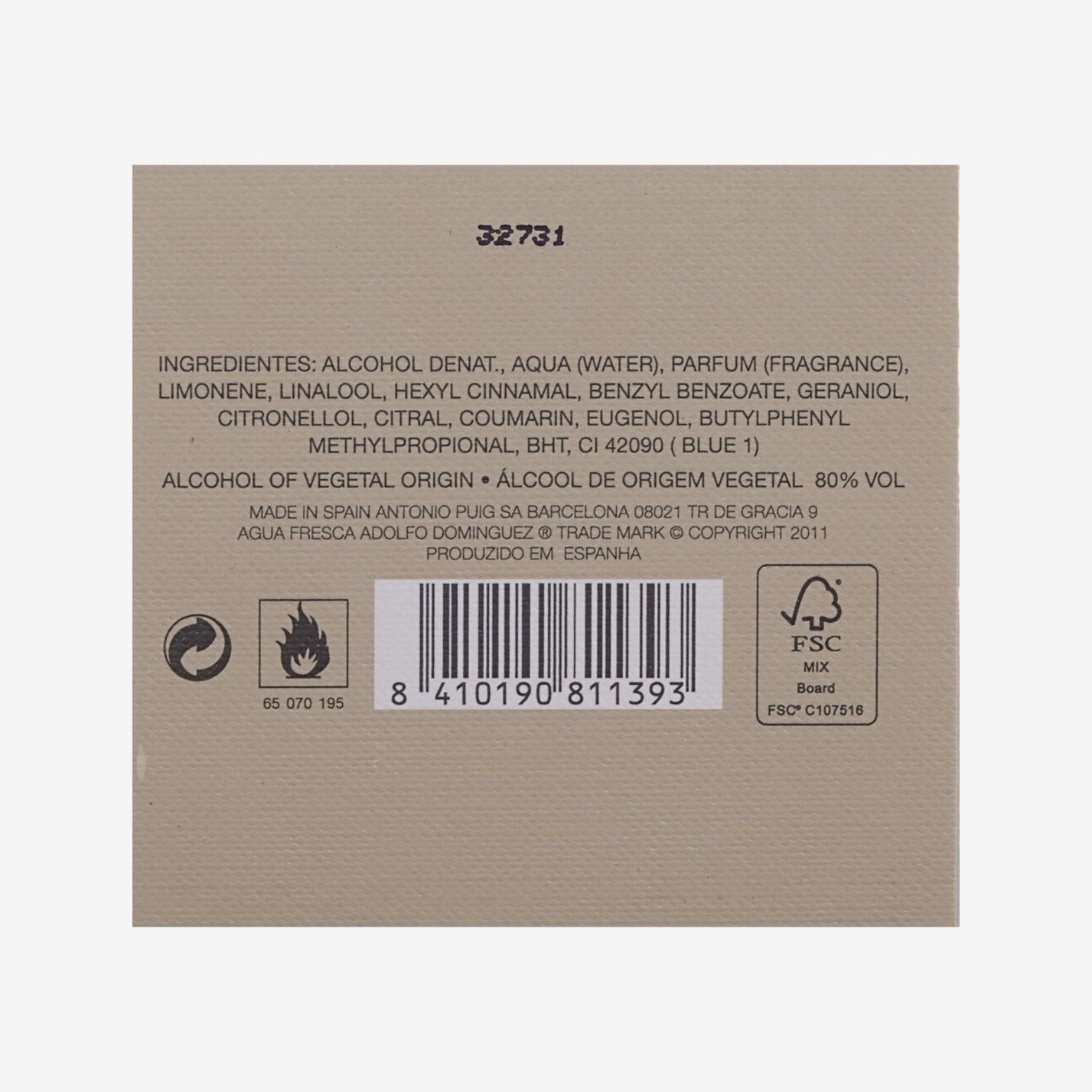 Adolfo Dominguez Agua Fresca Hombre EDT 60 ml Vapo, 1er Pack (1 x 60 ml)