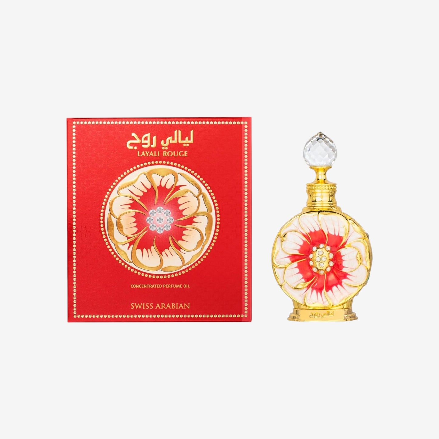 Swiss Arabian Layali Rouge Konzentriertes Parfümöil Unisex 15 ML – Ein Fruchtiger, Blumiger und Tropischer Cocktail aus Mango, Rose und Kokosnuss – Unwiderstehlicher Nachtduft
