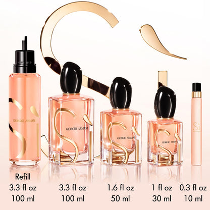 Armani – Sì Intense – Eau de Parfum – Parfüm für Frauen – Chypre Ambery Fruity Fragrance – Schwarzer Johannisbeer-Nektar, Damascena-Rose, Schwarztee-Noten – 10ml