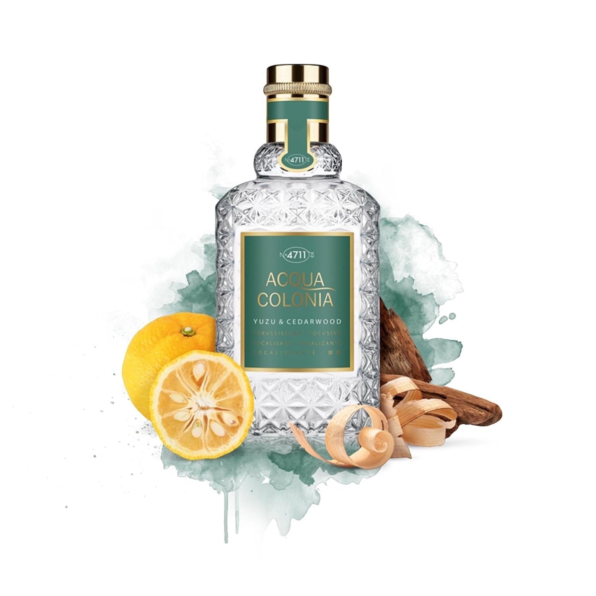 4711 Acqua Colonia® Yuzu & Cedarwood | Eau de Cologne - fokussierend - Wellness für die Sinne | 50ml Natural Spray