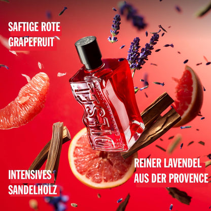Diesel D by Diesel Red Eau de Parfum Set für Herren, 60 ml & 10 ml Travelspray, intensiver und frischer Herrenduft, langanhaltendes Parfum
