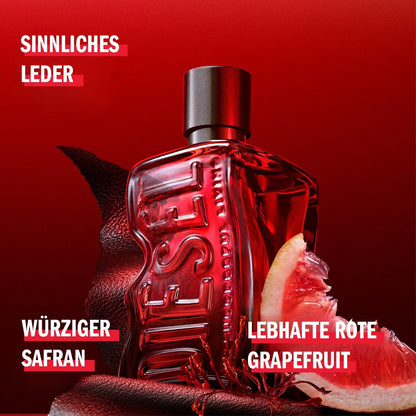 Diesel D RED Le Parfum für Herren, intensives und langanhaltendes Eau de Parfum, frischer und würziger Herrenduft mit Leder-Akkord, 30 ml