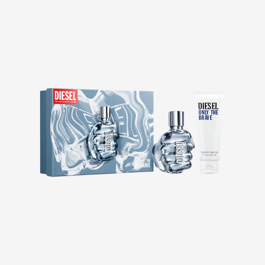 Diesel Only The Brave Eau de Toilette Set für Herren, EdT 50 ml & Duschgel 75 ml, frischer und würziger Herrenduft, orientalisch-holzig, Spring Edition