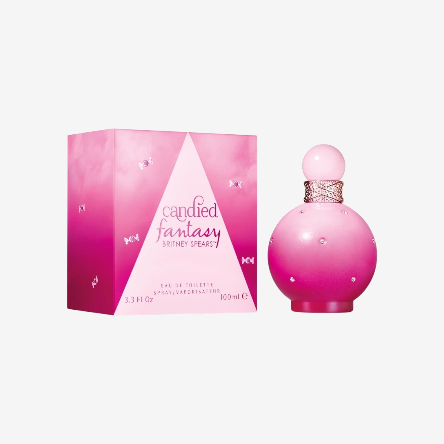 Britney Spears Candied Fantasy 100 ml – Eau de Toilette für Damen – Blumiger Gourmand-Duft – Noten von Bubblegum, Rosa Hibiskus und Moschus – Parfum Damen – Pinkfarbener Ombre-Flakon