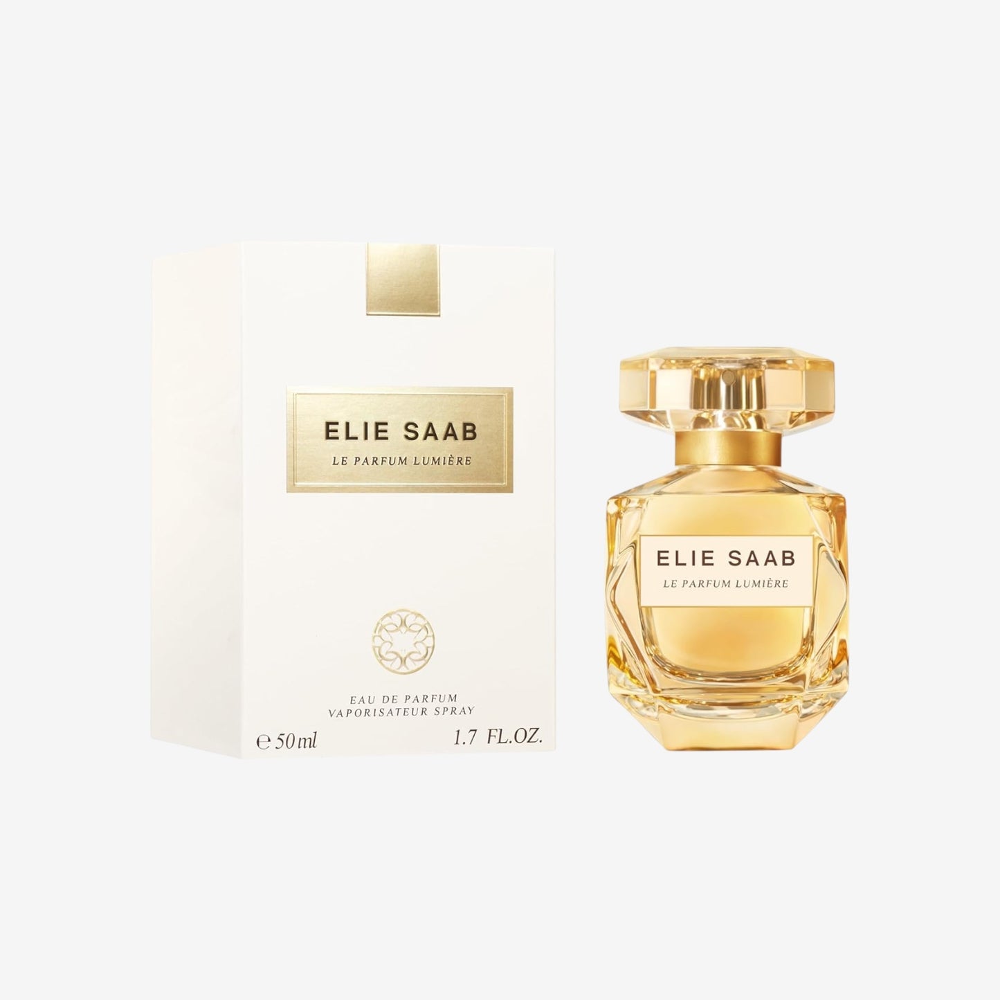 Elie Saab Le Parfum Lumière 50 ml – Eau de Parfum für Frauen – Blumiger Holziger Duft – Umwerfende Noten von Ylang Ylang, Jasmin und Amberholz – Transparentes Glasflakon