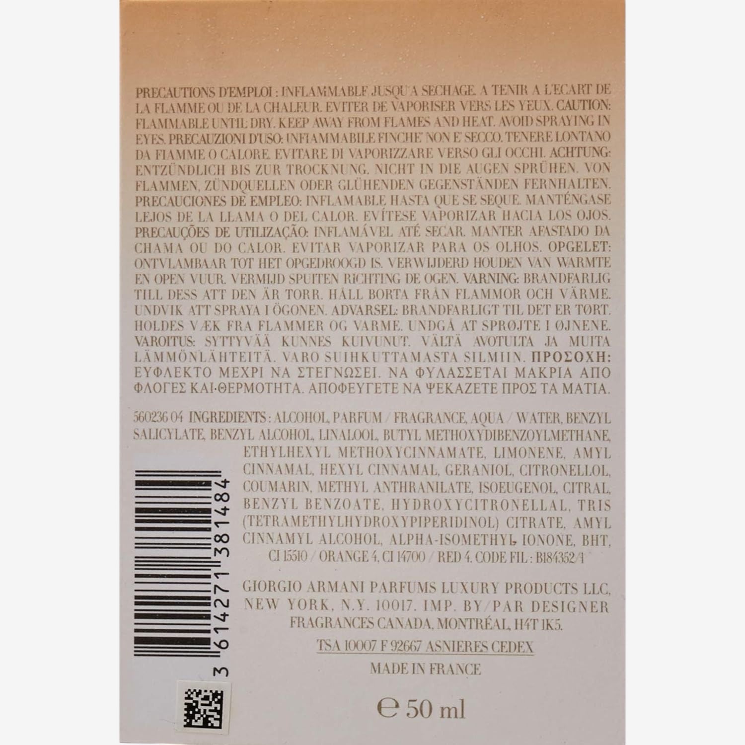Giorgio Armani Sun di Gioia Sprayparfüm, 50 ml