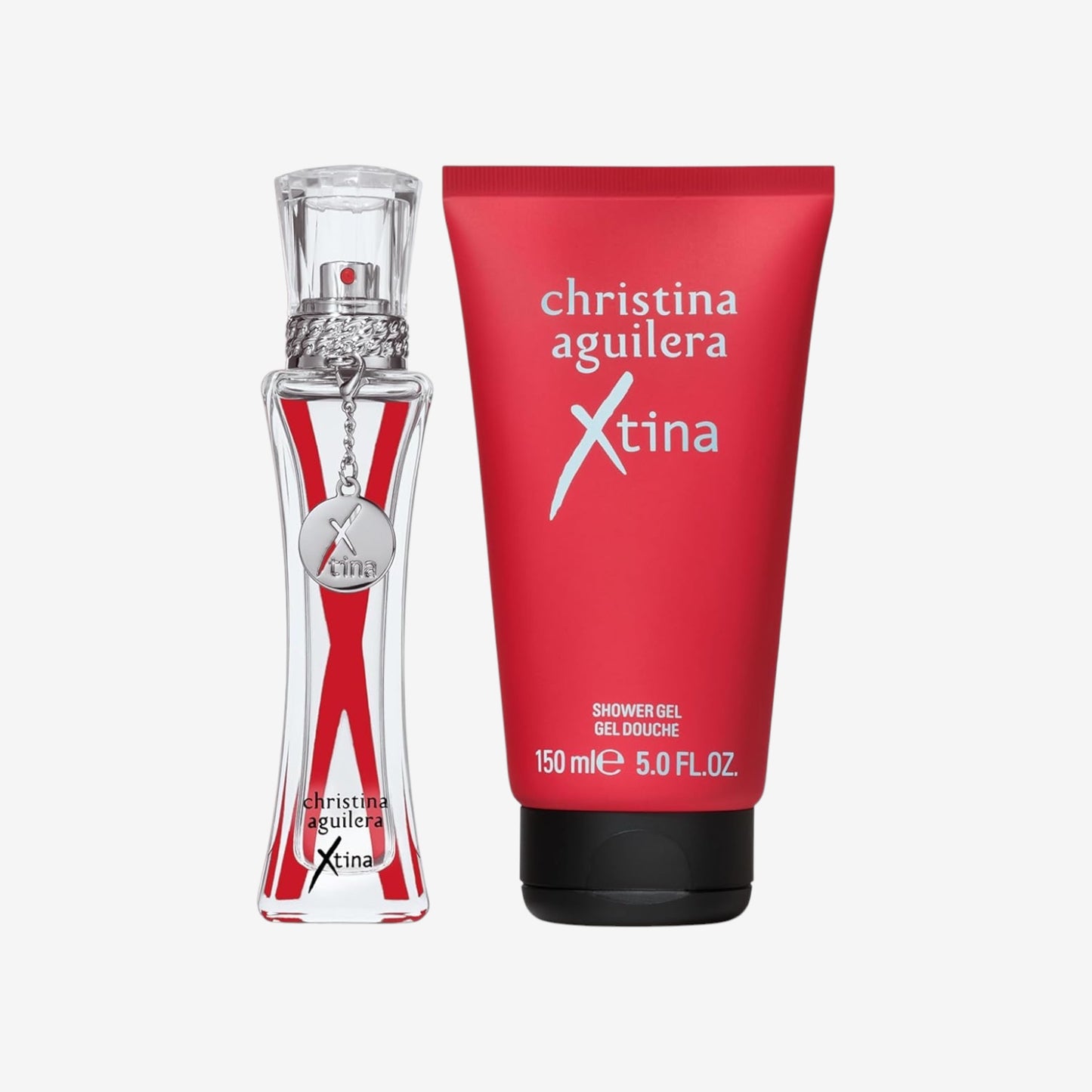 Christina Aguilera - Xtina 2-teiliges Geschenkset, floral-holzig-fruchtiger Duft, spritzige Himbeeren, gezuckerte Rosenblätter & Eichenmoos, markantes 50 ml Duschgel + 15 ml Eau de Parfum für Damen
