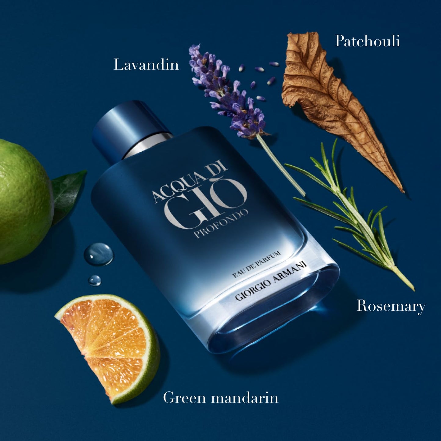 Armani beauty Acqua di Giò Profondo – Eau de Parfum Nachfüller – Köln für Männer – frischer & aromatischer Herrenduft – Mandarine, Lavendel, Zedernholznoten