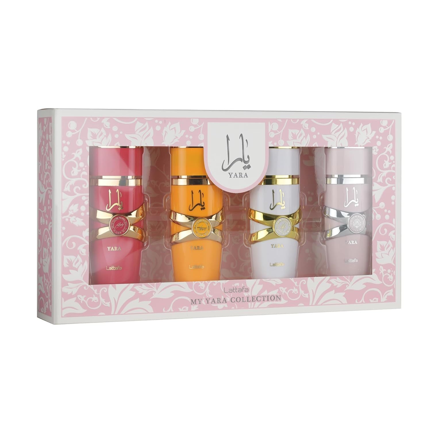 Lattafa My Yara Collection – 4 × 25 ml Eau de Parfum Gift Set for Women (Yara + Yara Moi + Yara Tous + Yara Candy)