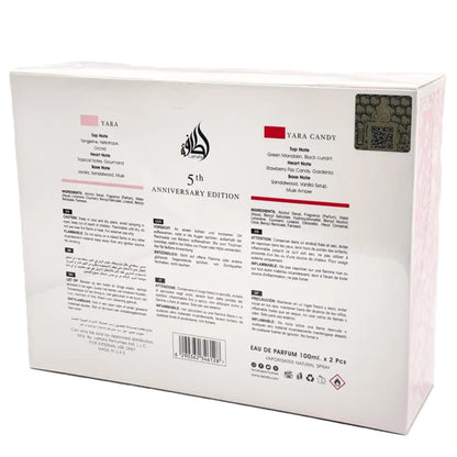 Lattafa Anniversary Edition Yara & Yara Candy Eau de Parfum (100 ml + 100 ml), exklusive Düfte für Damen, süß, blumig und raffiniert