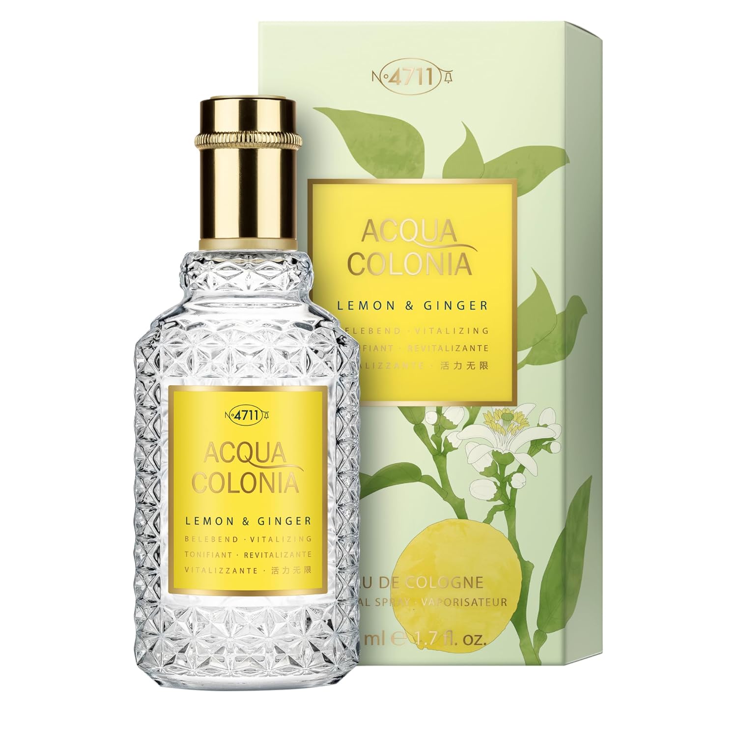 4711 Acqua Colonia® Lemon & Ginger | Eau de Cologne - belebend - Wellness für die Sinne | 50ml Natural Spray