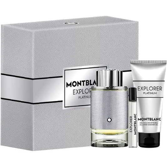 Mont Blanc Explorer Platinum Men 96.4 g Edp Spray + 96.4 g S/Gel + 7.5 Mini