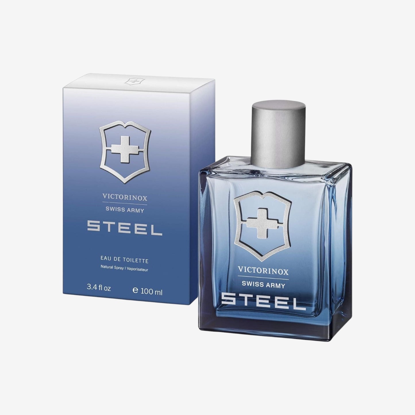 Victorinox Swiss Army Steel Eau de Toilette für Männer, Parfüm mit Zedernholz und Lavendel, Aquatisch und holziger Duft, 100 ml