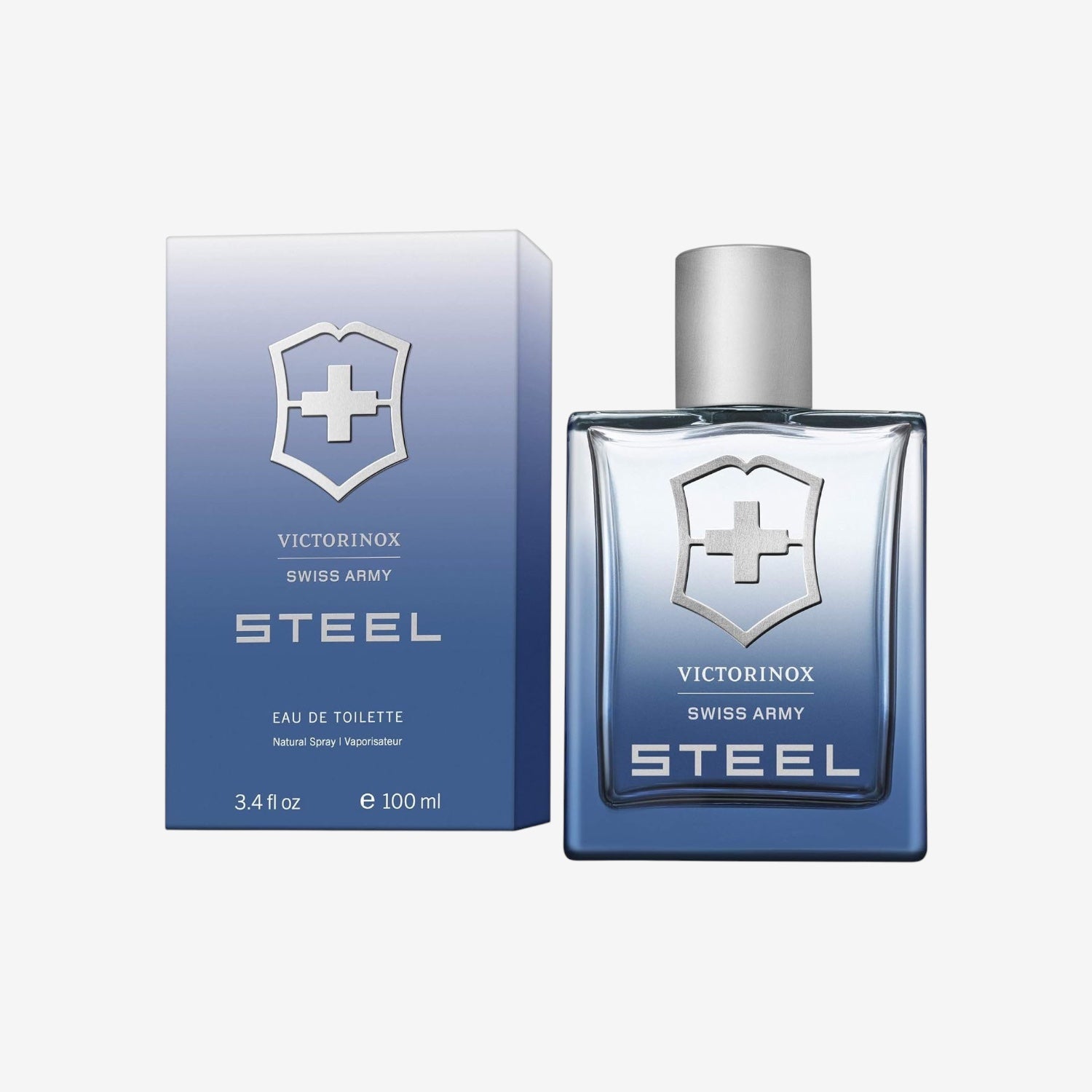 Victorinox Swiss Army Steel Eau de Toilette für Männer, Parfüm mit Zedernholz und Lavendel, Aquatisch und holziger Duft, 100 ml
