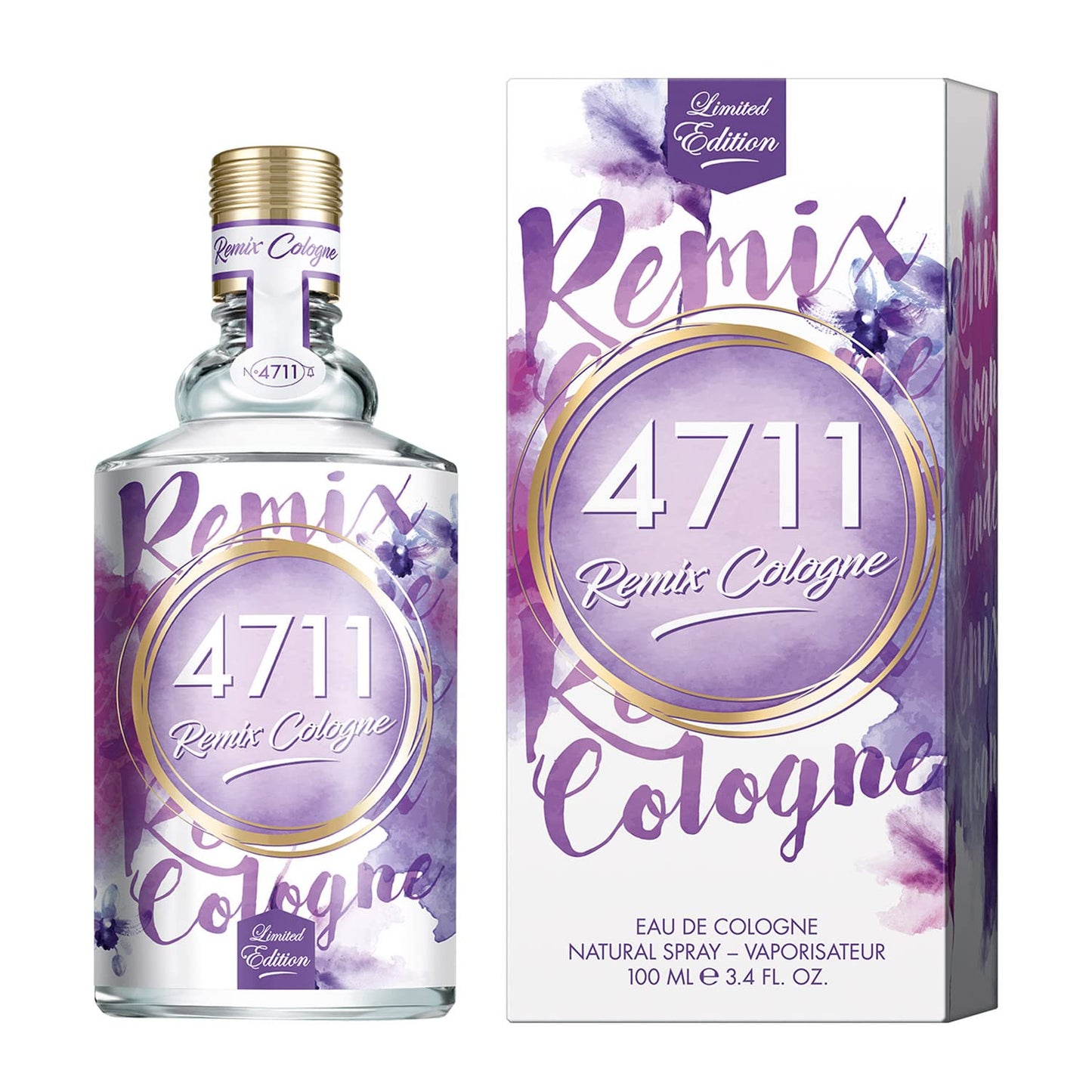 4711® Remix Cologne Lavendel I Eau de Cologne - frisch - floral - unbeschwert - die blühende Frische des Lavendels sommerlich neu ge-remixt! I 100ml Natural Spray Vaporisateur
