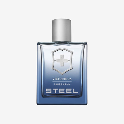Victorinox Swiss Army Steel Eau de Toilette für Männer, Parfüm mit Zedernholz und Lavendel, Aquatisch und holziger Duft, 100 ml