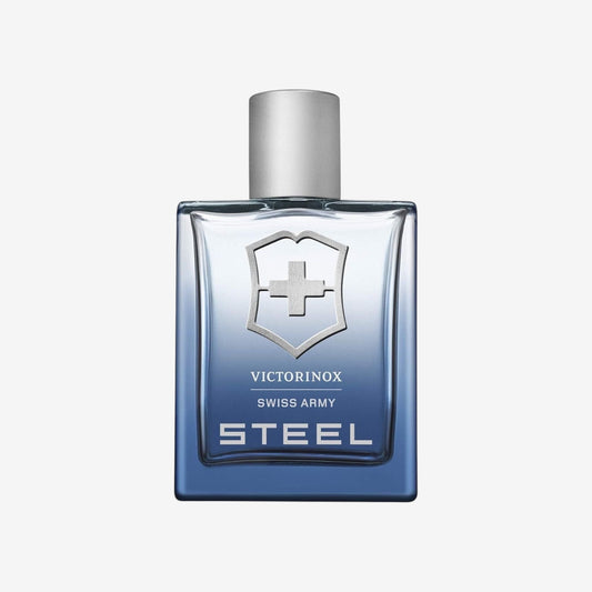 Victorinox Swiss Army Steel Eau de Toilette für Männer, Parfüm mit Zedernholz und Lavendel, Aquatisch und holziger Duft, 100 ml