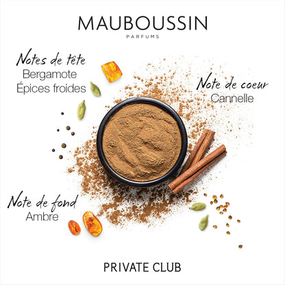 Mauboussin - Prestige Set Private Club : Eau de Parfum 100ml, Duschgel 75ml, Reisespray 20ml & Pouch Bag