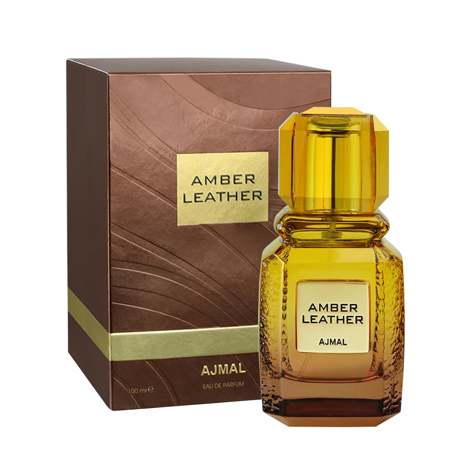 Ajmal Amber Eau de Parfum, 100 ml, handverlesen, luxuriös, langanhaltend, würzig, bernsteinfarbener Duft für Damen und Herren, hergestellt in Dubai (Leder)