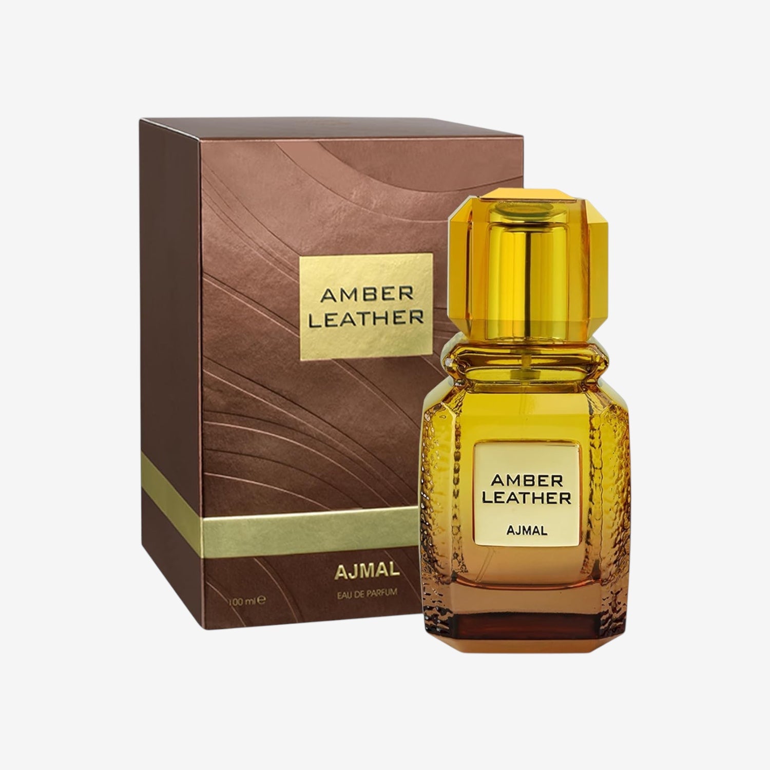Ajmal Amber Eau de Parfum, 100 ml, handverlesen, luxuriös, langanhaltend, würzig, bernsteinfarbener Duft für Damen und Herren, hergestellt in Dubai (Leder)
