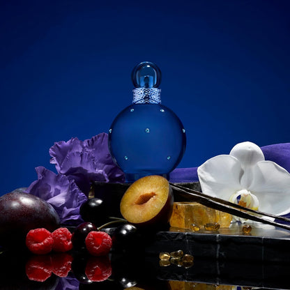 Britney Spears Midnight Fantasy 30 ml – Eau de Parfum für Damen – Blumiger Amber-Frucht Duft – Noten von Exotischer Pflaume, Samtiger Iris und Amber – Parfum Damen – Nachtblauer Flakon