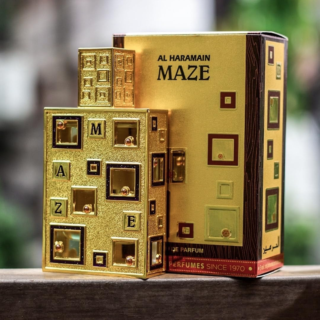 Al Haramain Maze Eau de Parfum 50 ml | Luxuriöses langanhaltendes Parfüm für Damen & Herren | Uni-Duft mit blumigen, holzigen und würzigen Noten | Arabisches Premium-Parfum mit Bergamotte & Rose