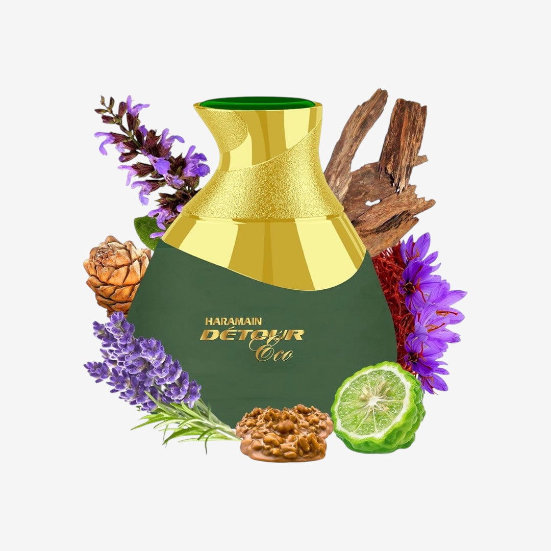 Al Haramain Detour Noir Eco 100ml Eau de Parfume Spray | Arabian Perfume for Women | Luxury Unisex Scent